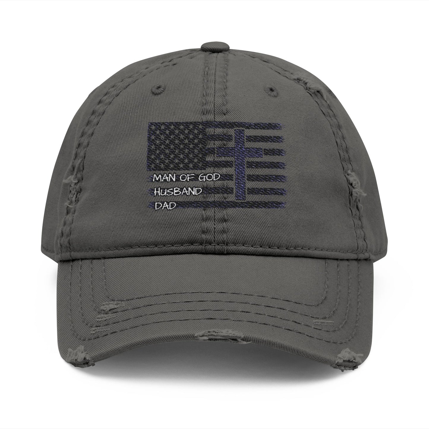 Distressed Embroidered Dad Hat for Fathers, Casual Gift for Dad, Father's Day Cap, Everyday Wear, Trendy Headwear