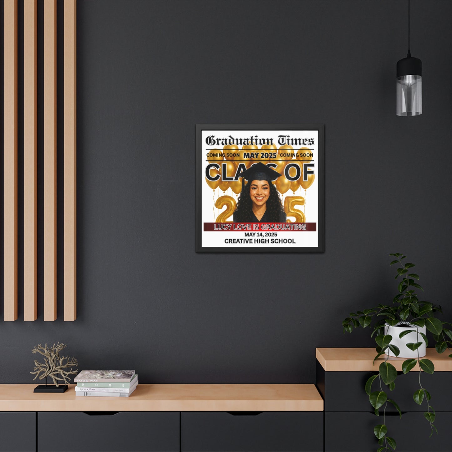 Custom Graduation Framed 24 x 24 Poster for Class of 2025 - Celebrate Your Grad's Big Day!