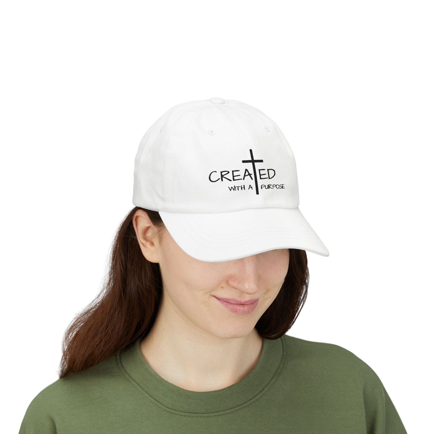 Inspired Faith Dad Cap - 'Created with a Purpose' | Faith-Based Hat for Everyday Wear | Motivational Apparel
