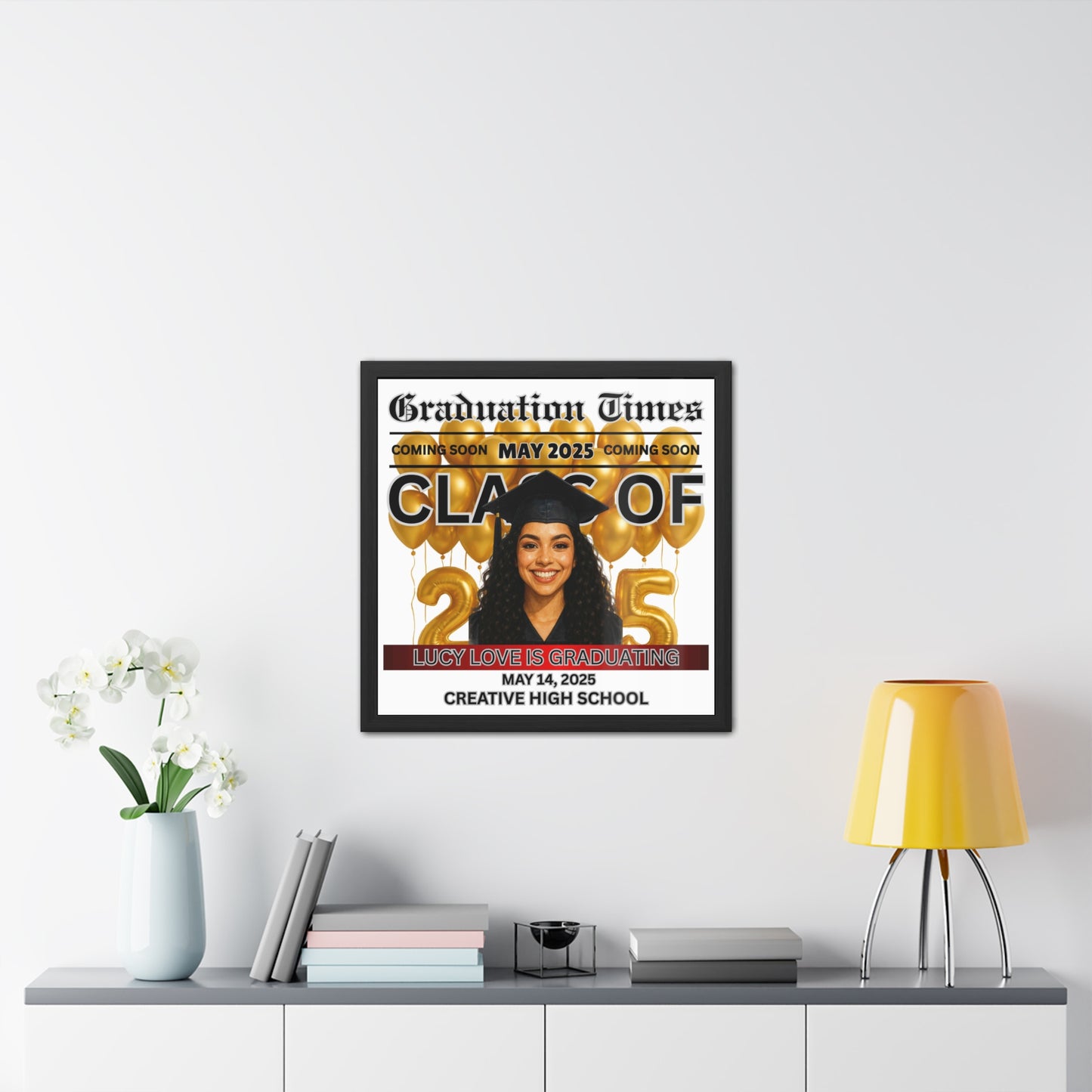 Custom Graduation Framed 24 x 24 Poster for Class of 2025 - Celebrate Your Grad's Big Day!