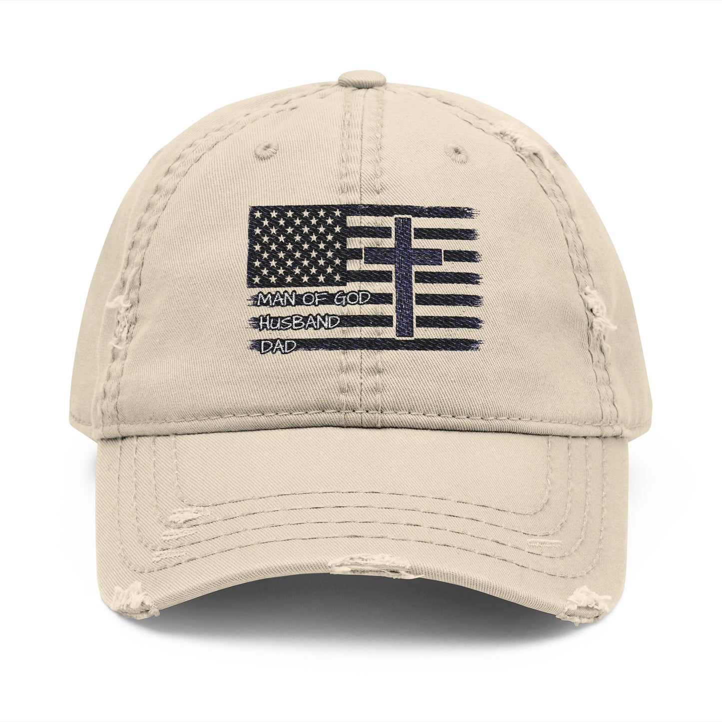 Distressed Embroidered Dad Hat for Fathers, Casual Gift for Dad, Father's Day Cap, Everyday Wear, Trendy Headwear