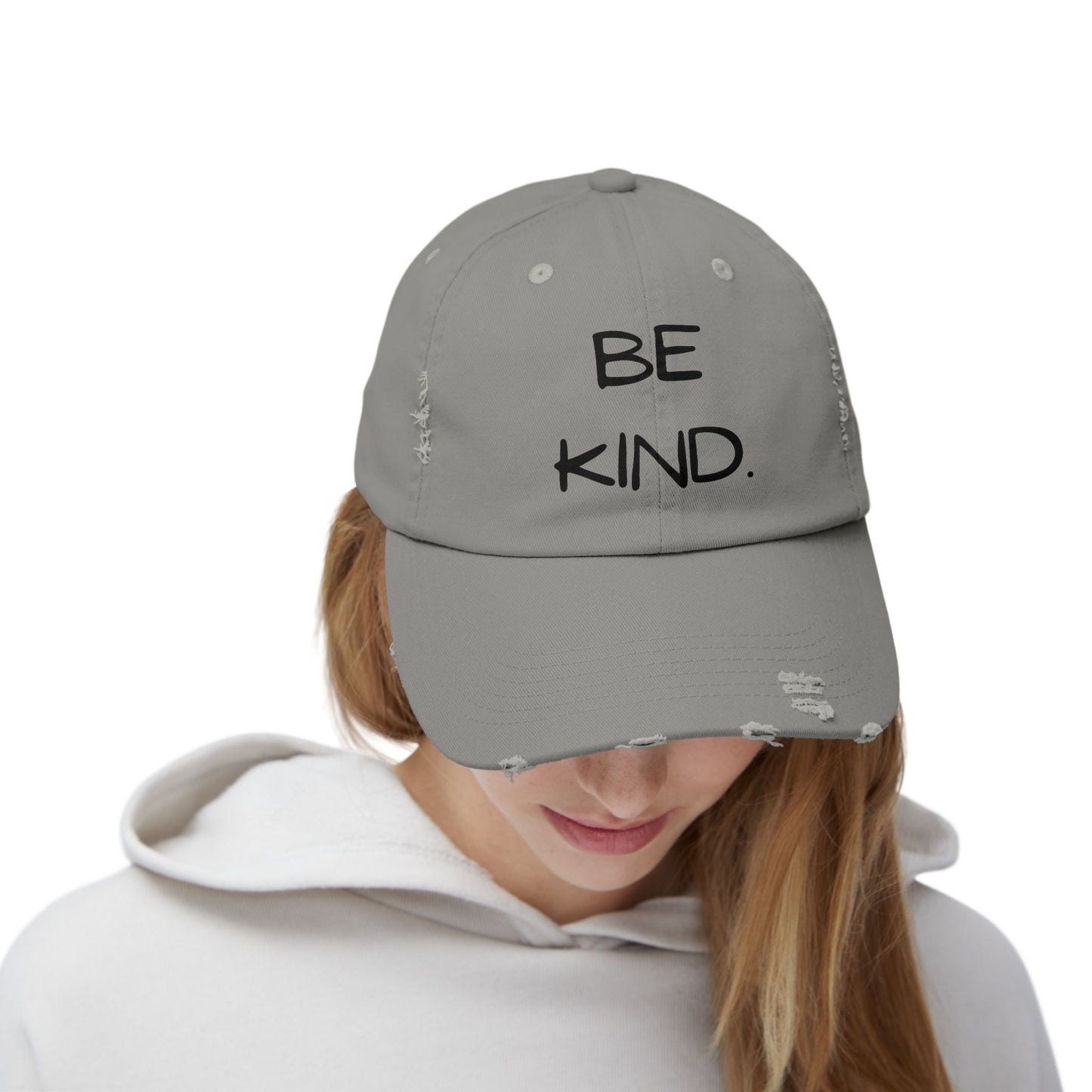 BE KIND. Unisex Distressed Cap