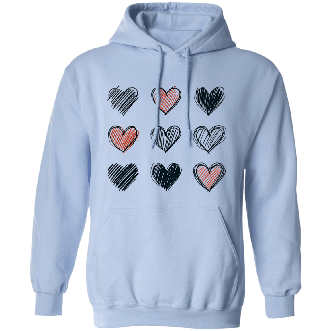 Hearts Pullover Unisex Hoodie