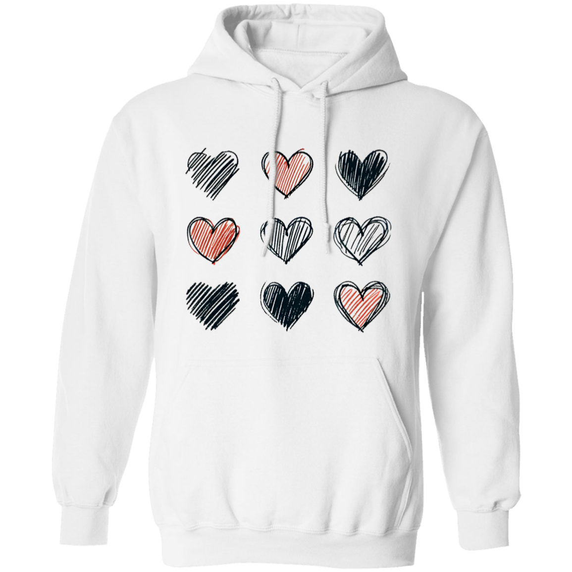 Hearts Pullover Unisex Hoodie