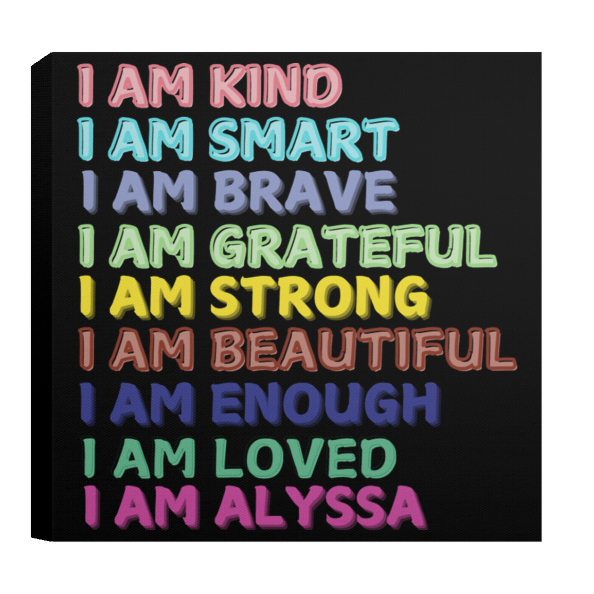 CANVAS - I AM KIND Affirmation Canvas
