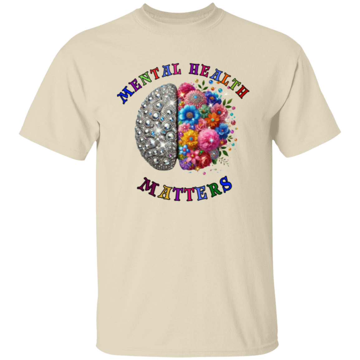 Mental Health Matters Bling Flowers Unisex T-Shirt
