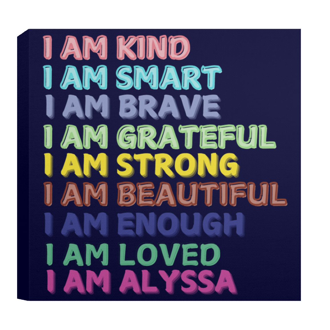CANVAS - I AM KIND Affirmation Canvas