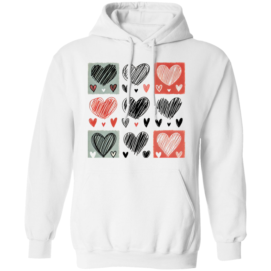 Box Hearts Pullover Unisex Hoodie