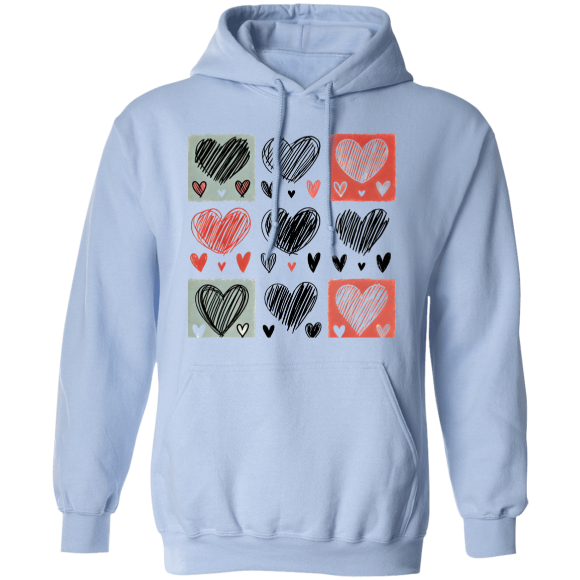 Box Hearts Pullover Unisex Hoodie