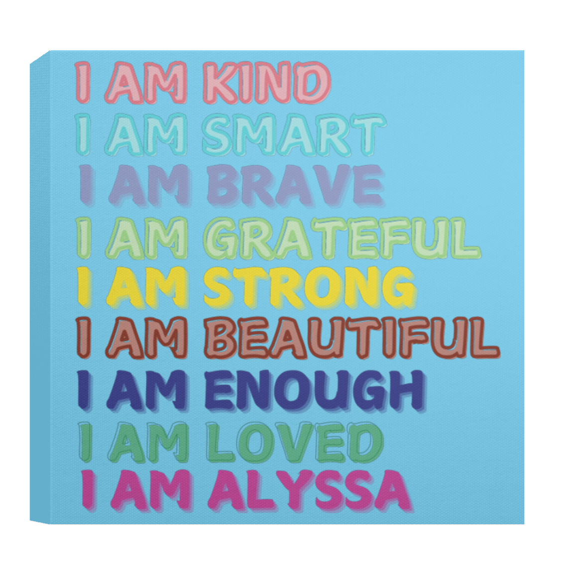 CANVAS - I AM KIND Affirmation Canvas