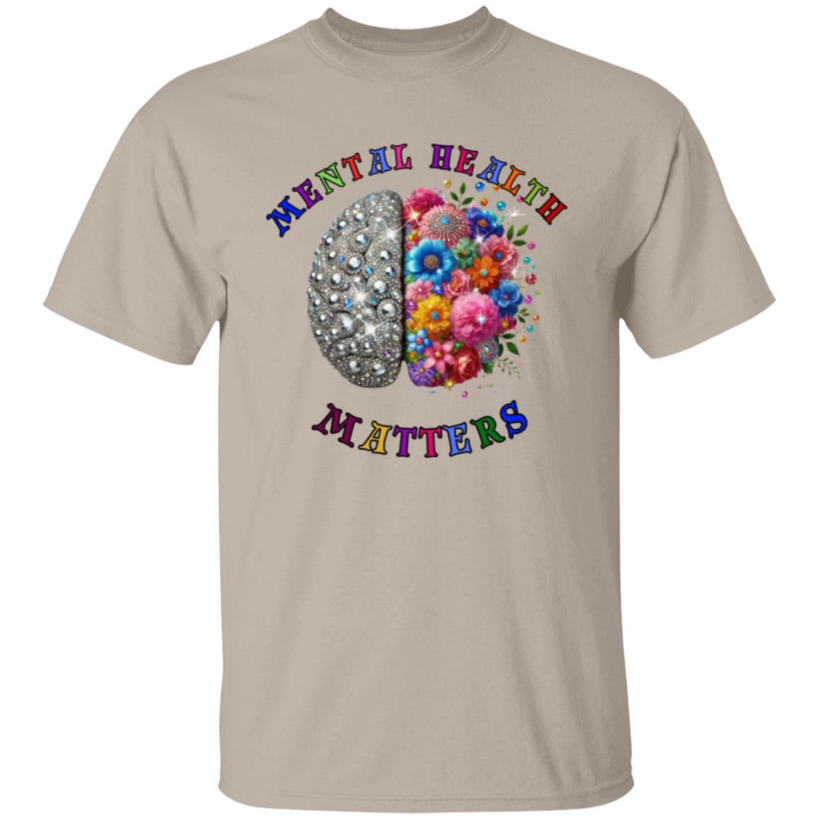 Mental Health Matters Bling Flowers Unisex T-Shirt