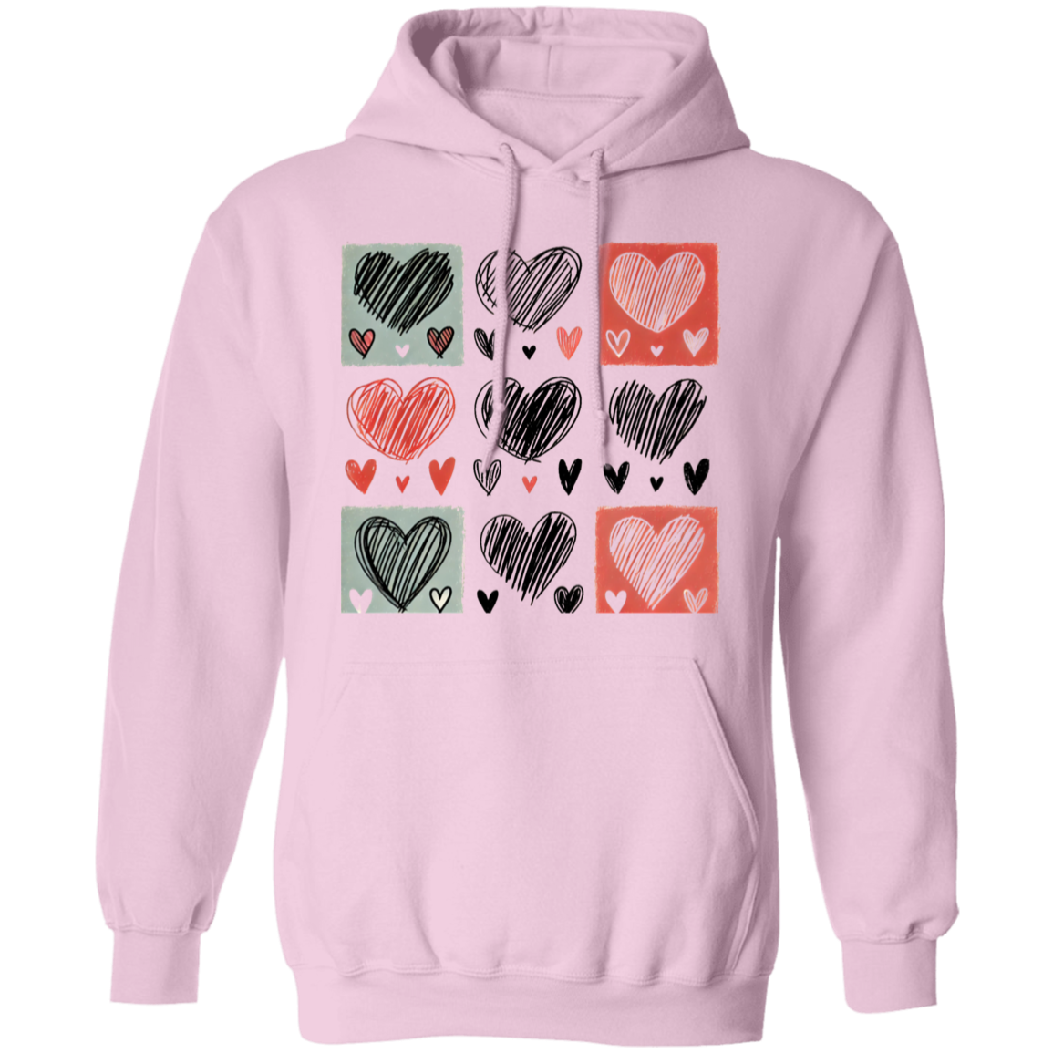 Box Hearts Pullover Unisex Hoodie