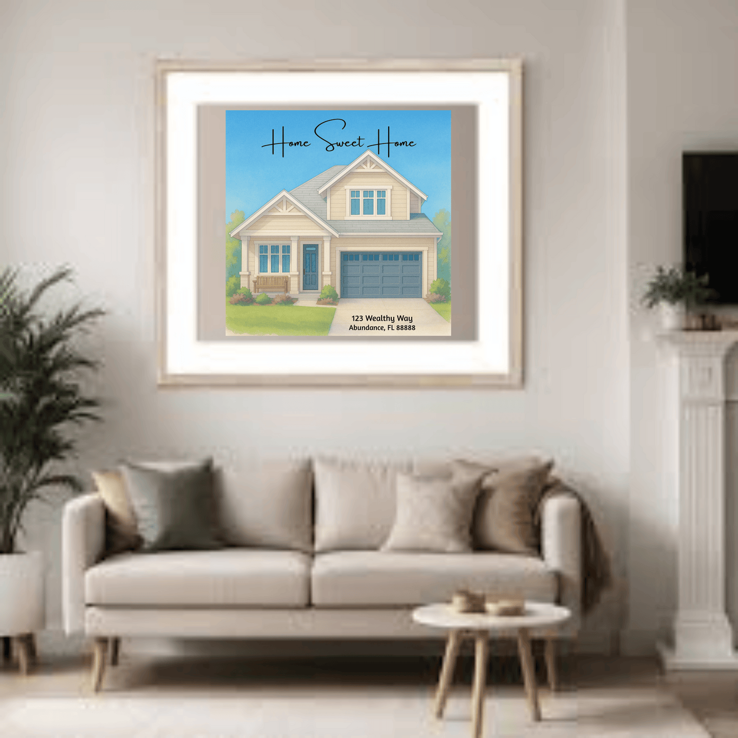 Home Sweet Home Customized Wall Art Great Gift Idea For New Homeowners, House Warming Gifts, Realtor Gifts & More