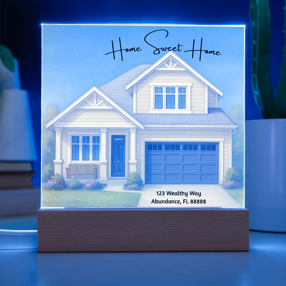 Home Sweet Home Printed Square Acrylic Plaque Great Gift Idea For New Homeowners, House Warming Gifts, Realtor Gifts & More
