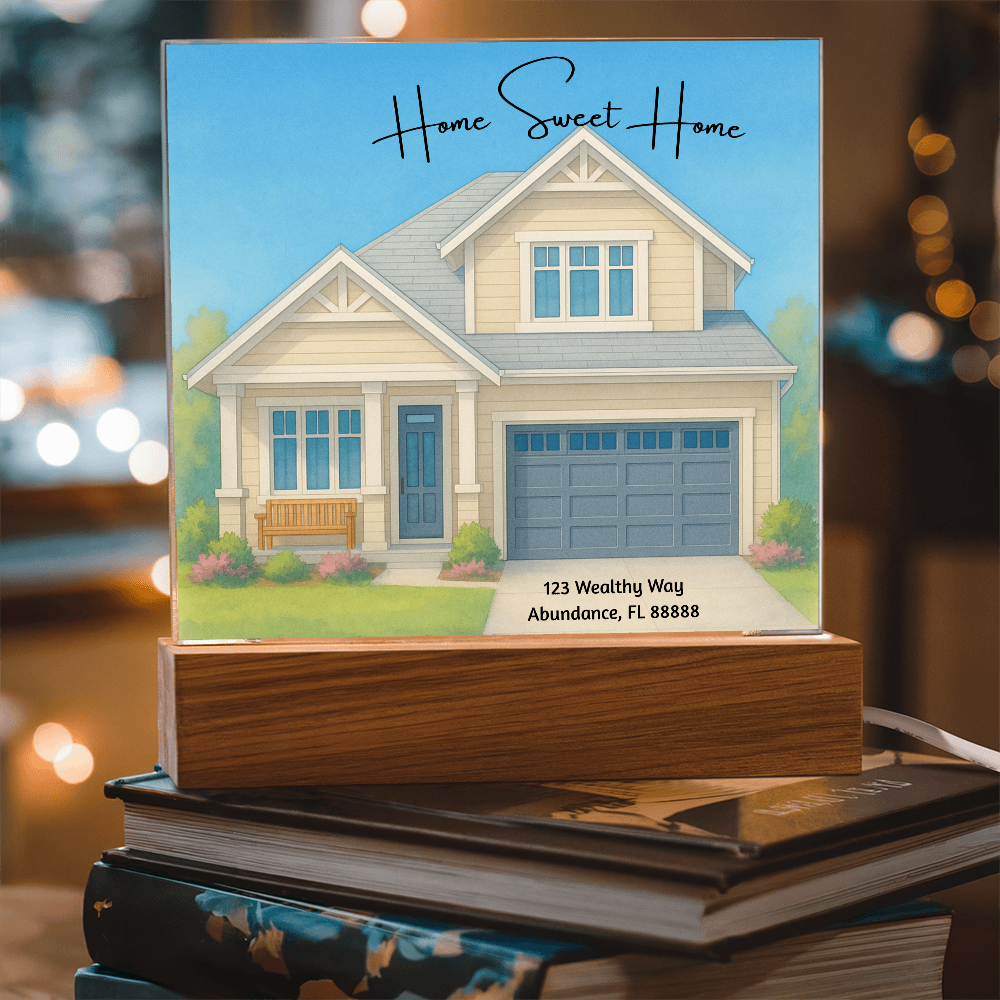 Home Sweet Home Printed Square Acrylic Plaque Great Gift Idea For New Homeowners, House Warming Gifts, Realtor Gifts & More