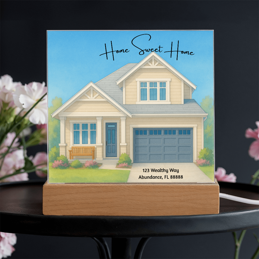 Home Sweet Home Printed Square Acrylic Plaque Great Gift Idea For New Homeowners, House Warming Gifts, Realtor Gifts & More