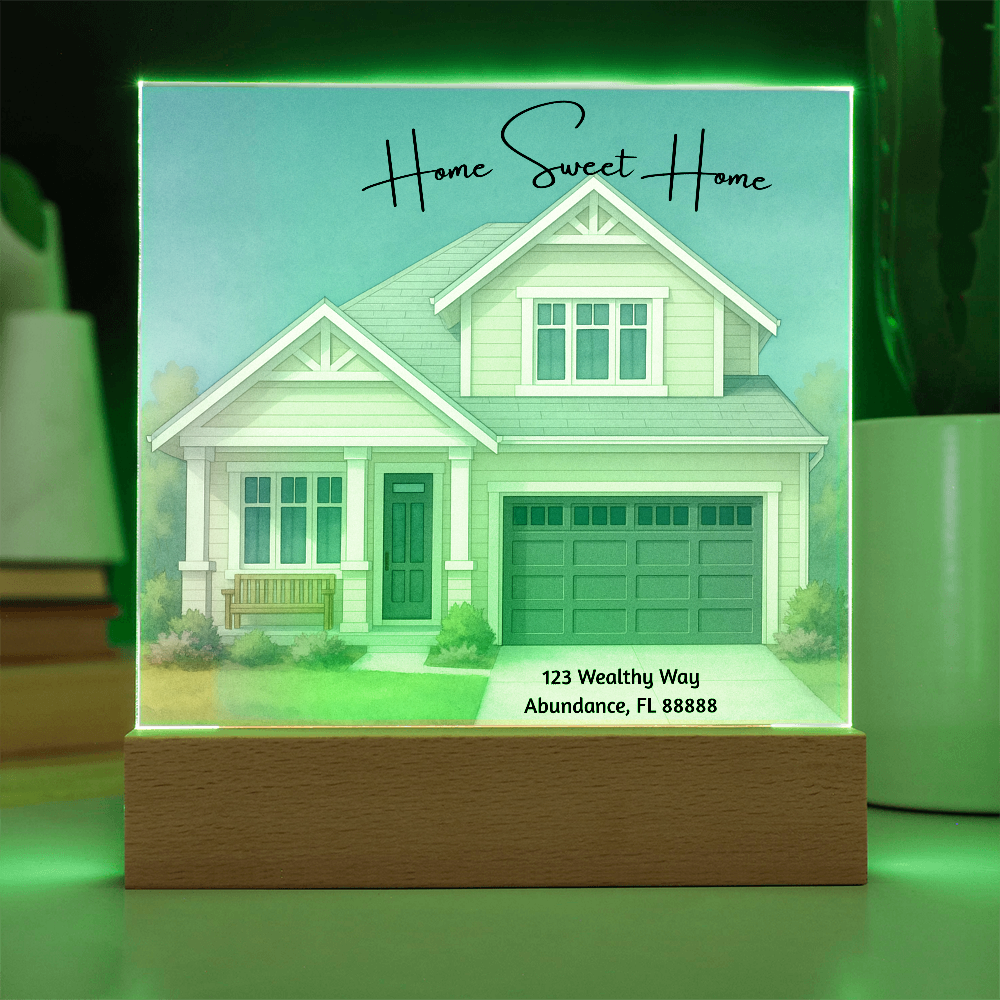 Home Sweet Home Printed Square Acrylic Plaque Great Gift Idea For New Homeowners, House Warming Gifts, Realtor Gifts & More