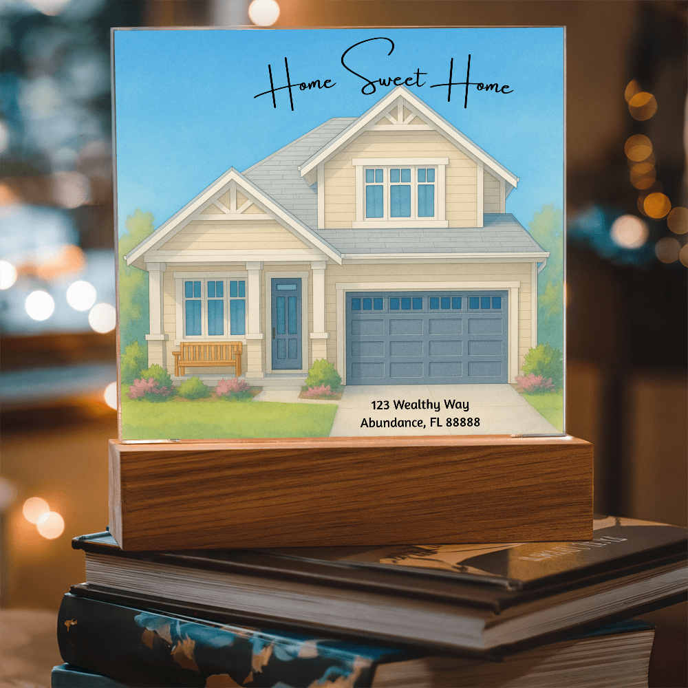 Home Sweet Home Printed Square Acrylic Plaque Great Gift Idea For New Homeowners, House Warming Gifts, Realtor Gifts & More