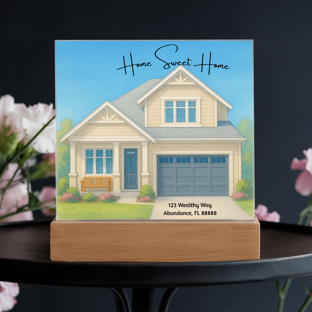 Home Sweet Home Printed Square Acrylic Plaque Great Gift Idea For New Homeowners, House Warming Gifts, Realtor Gifts & More