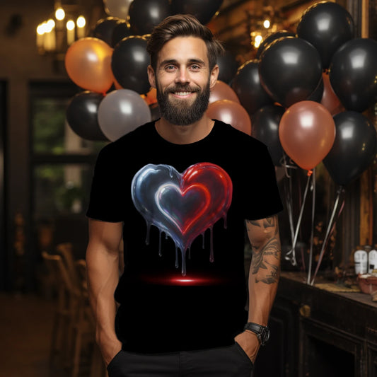 Drip Half N Half Heart Premium Unisex T-Shirt – Luxury Emotional Streetwear Graphic Tee