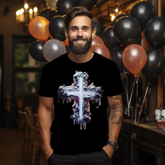 Drip Cross 1 Premium Unisex Graphic Tee – Urban Faith Streetwear Shirt