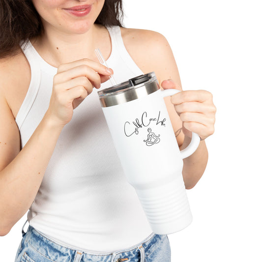 Self Care Life Insulated Travel Mug - 40oz Coffee Lover's Companion with Straw