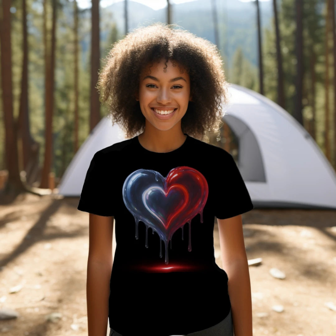 Drip Half N Half Heart Premium Unisex T-Shirt – Luxury Emotional Streetwear Graphic Tee