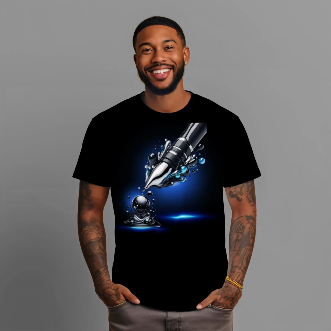 Drip Pen Man Premium Unisex T-Shirt – Luxury Creative Streetwear Graphic Tee