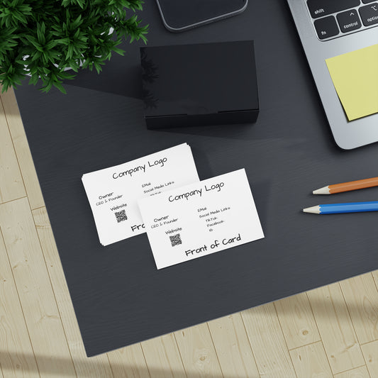 Custom Business Cards - 100 Pack | Professional Design with Your Logo & Social Media
