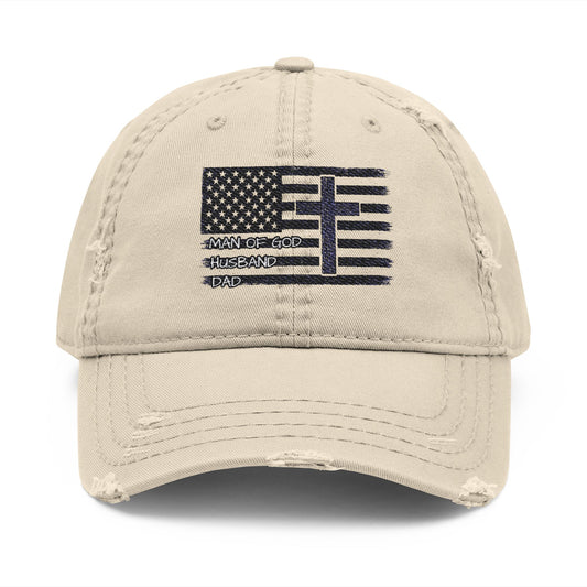 Distressed Embroidered Dad Hat for Fathers, Casual Gift for Dad, Father's Day Cap, Everyday Wear, Trendy Headwear