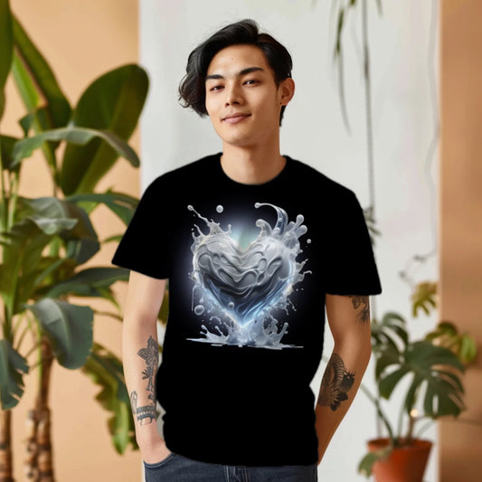 Drip Splash Heart Premium Unisex T-Shirt – Luxury Heart Graphic Streetwear Tee