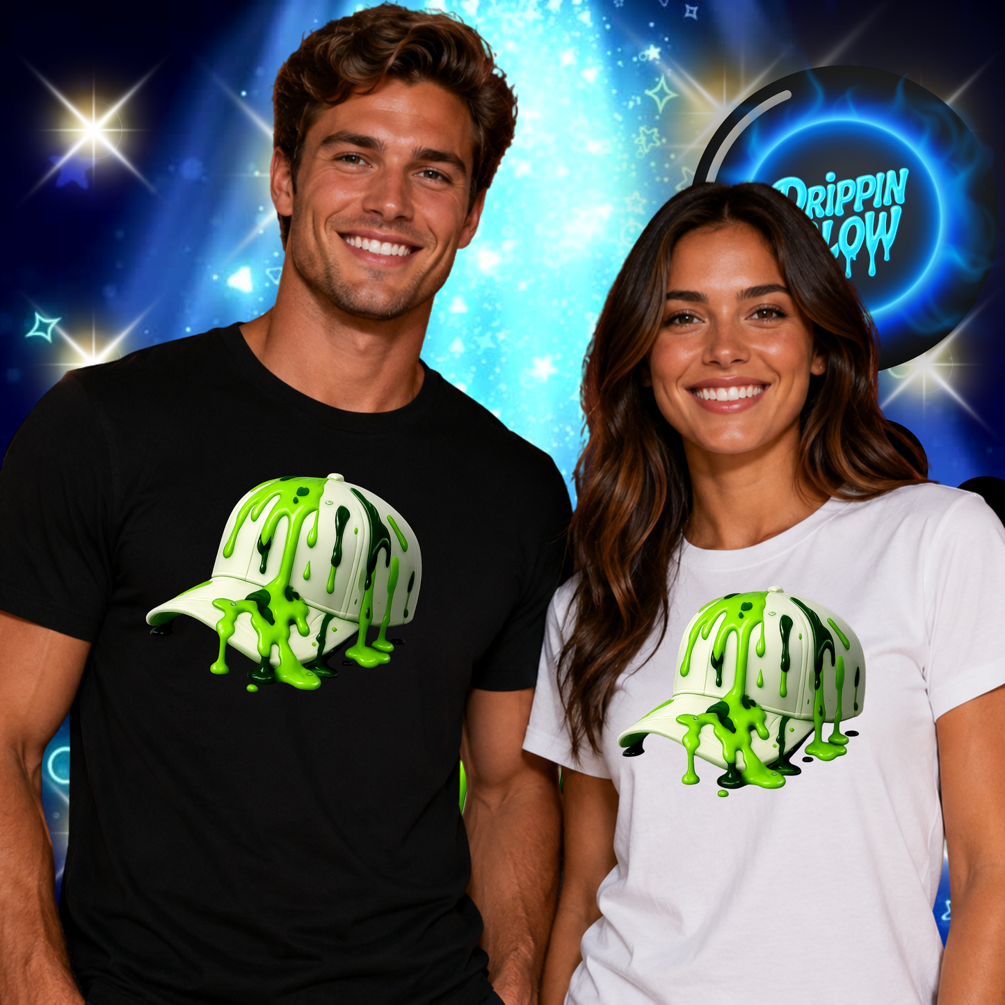 Drippin Glow Collection Baseball Cap Unisex T-Shirt – Neon Sports Graphic Tee | Self Care Life