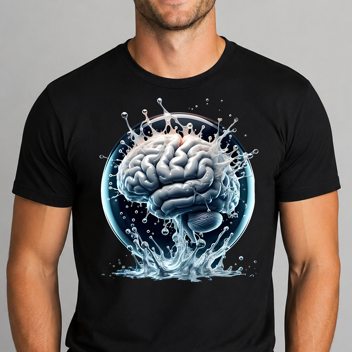 Drip Mindset T-Shirt – Grey Brain Graphic Tee