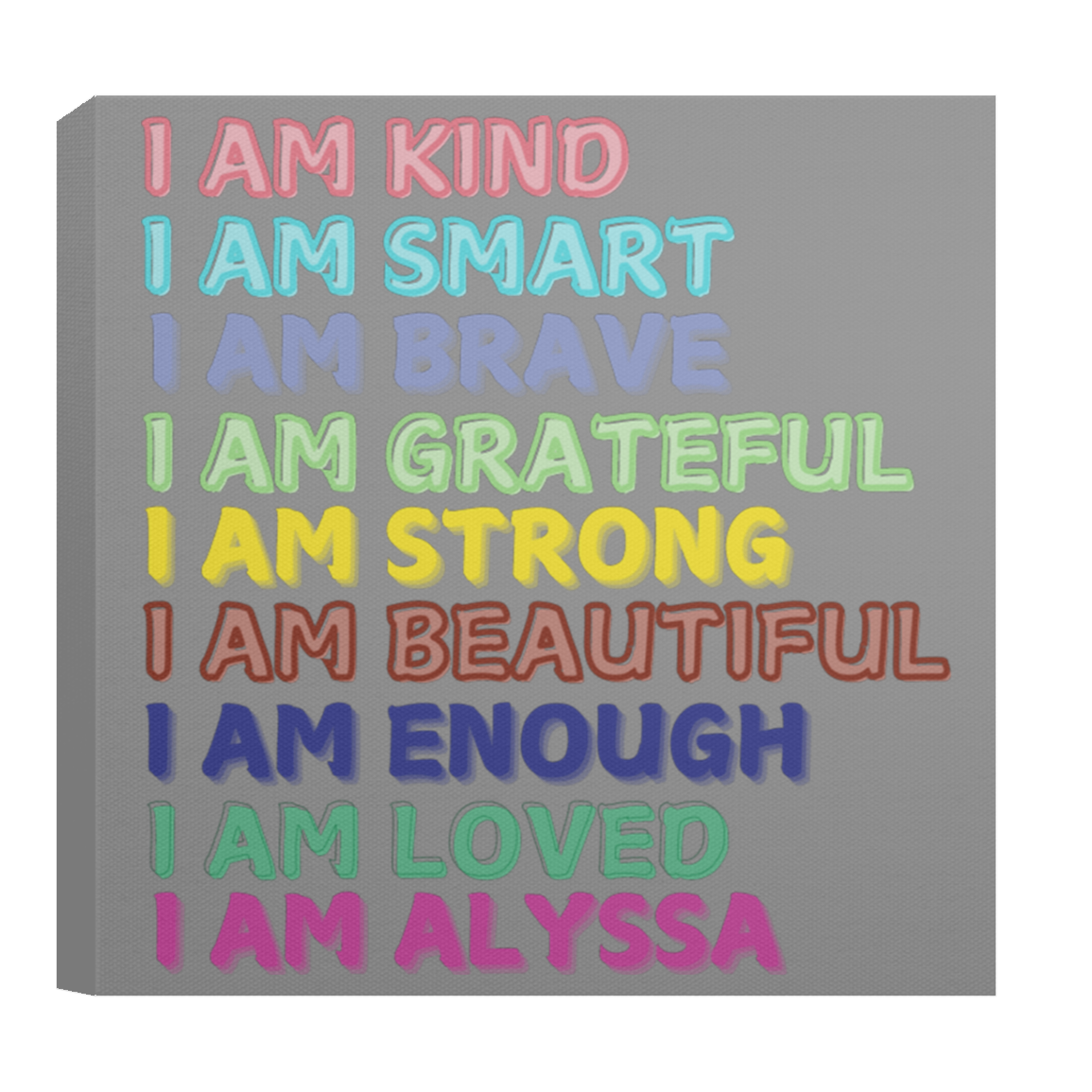 I AM KIND Affirmation Canvas