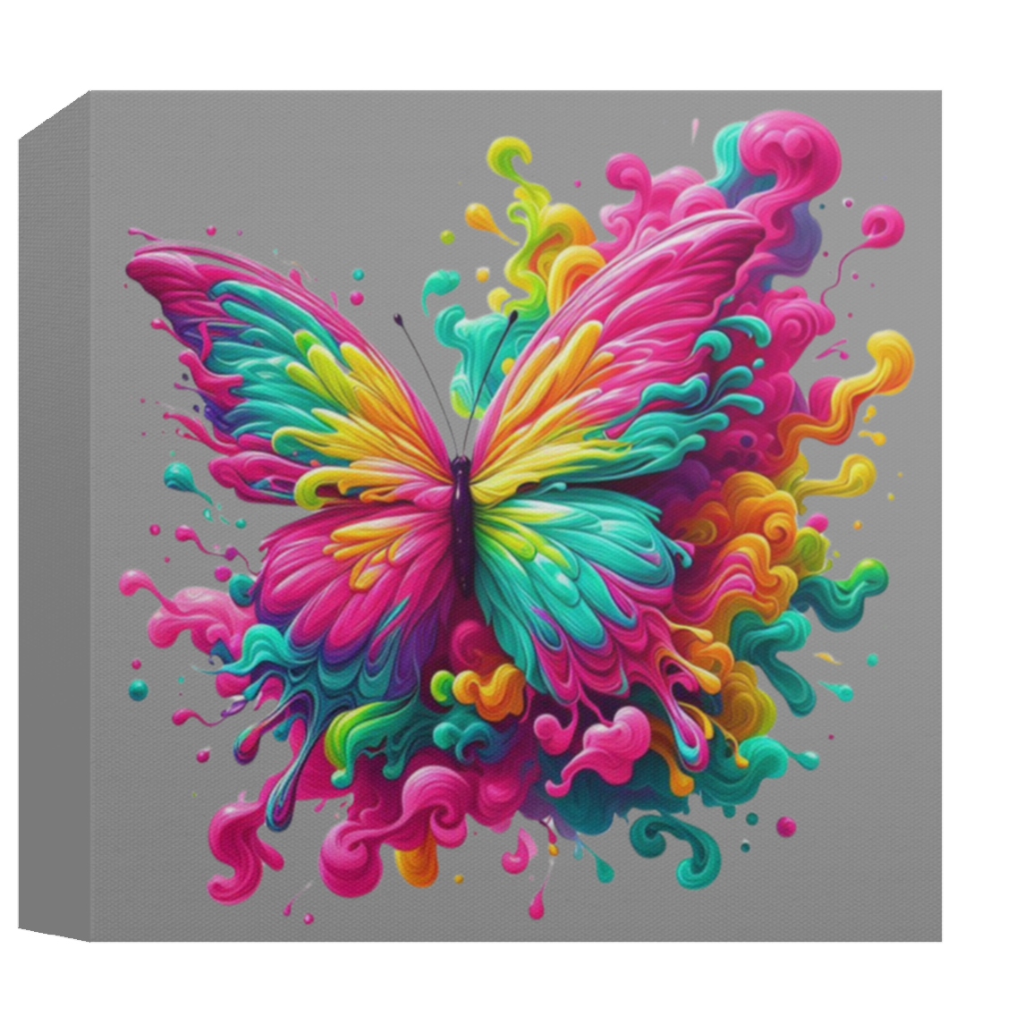 Colorful Butterfly Drip Canvas