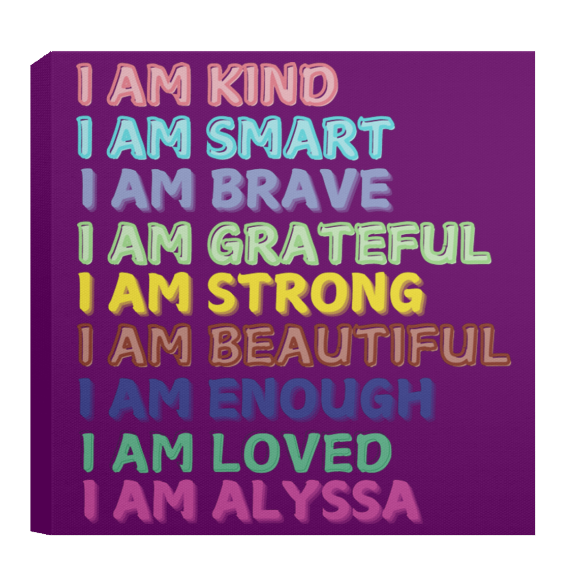 I AM KIND Affirmation Canvas