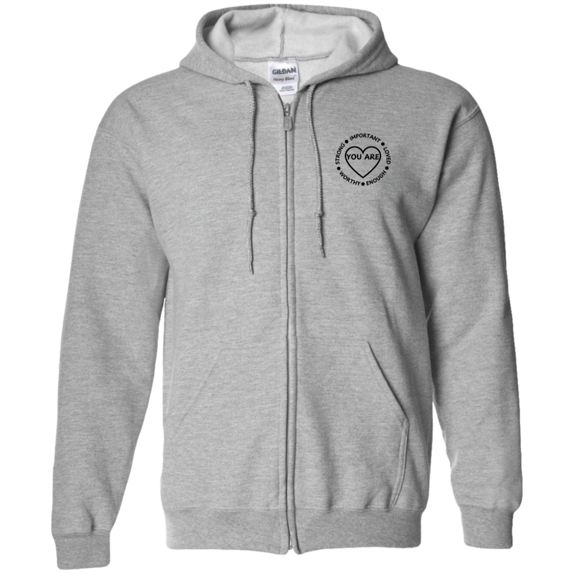 Trust Your Inner Strength Zip Up Hooded Sweatshirt