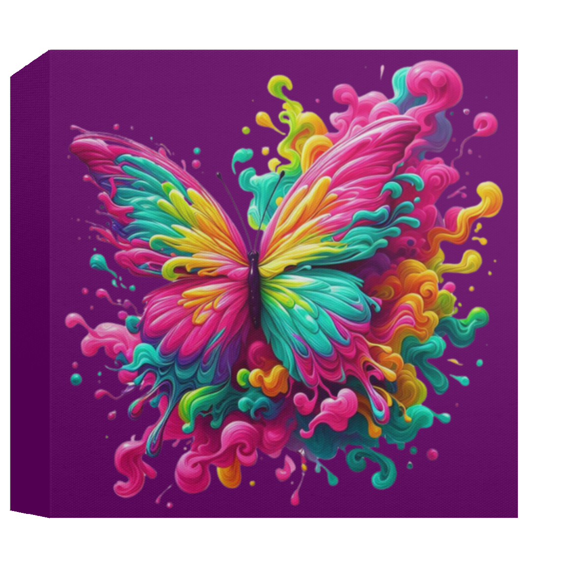 Colorful Butterfly Drip Canvas