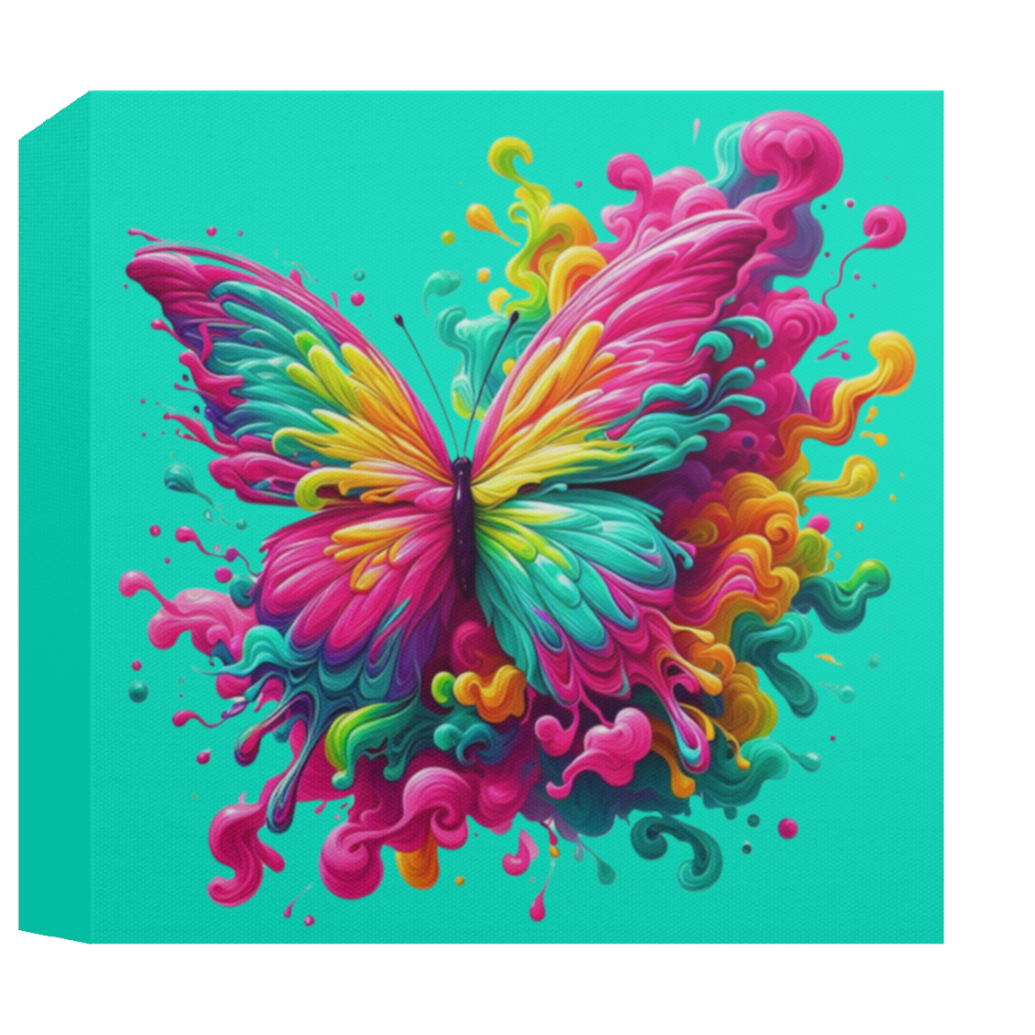 Colorful Butterfly Drip Canvas