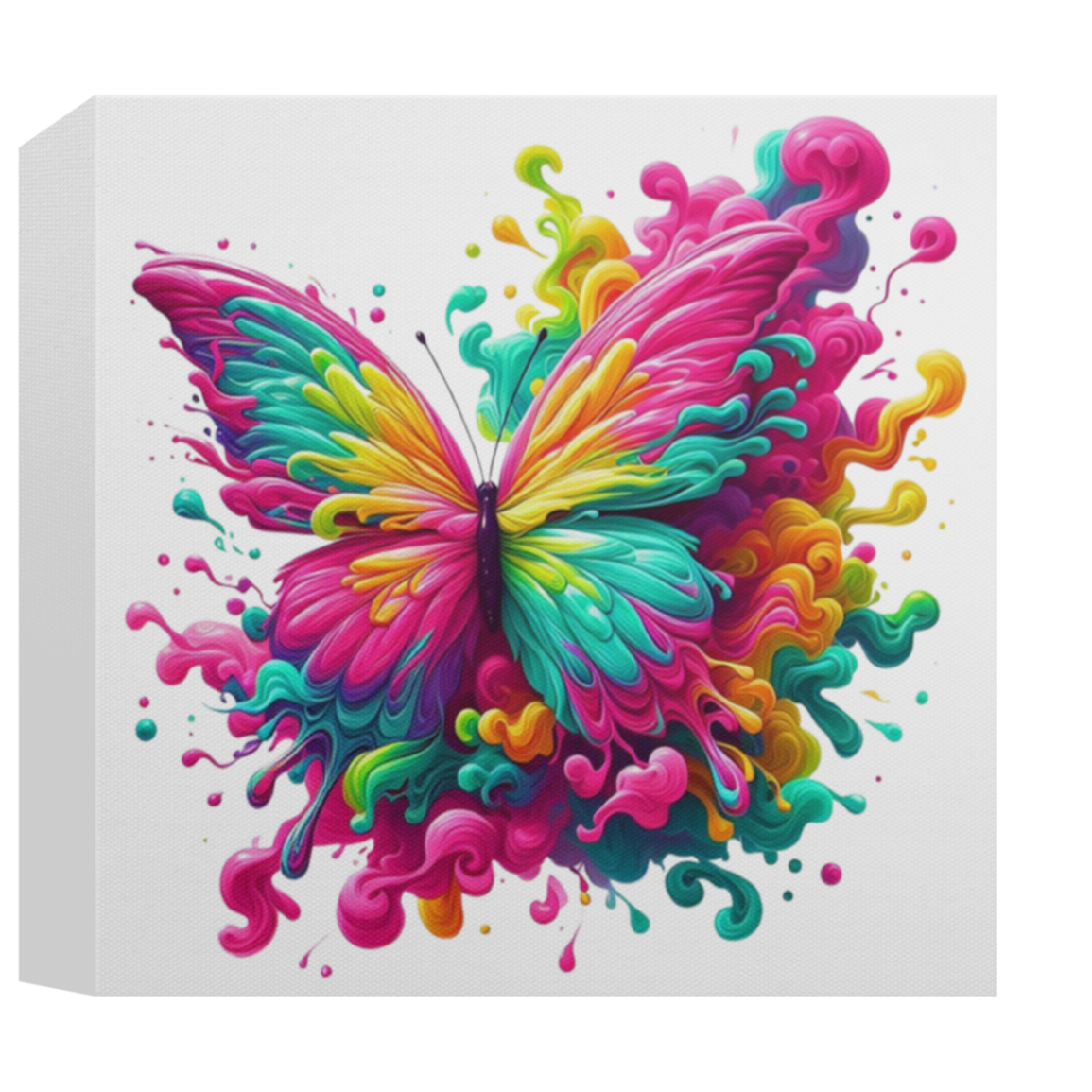 Colorful Butterfly Drip Canvas