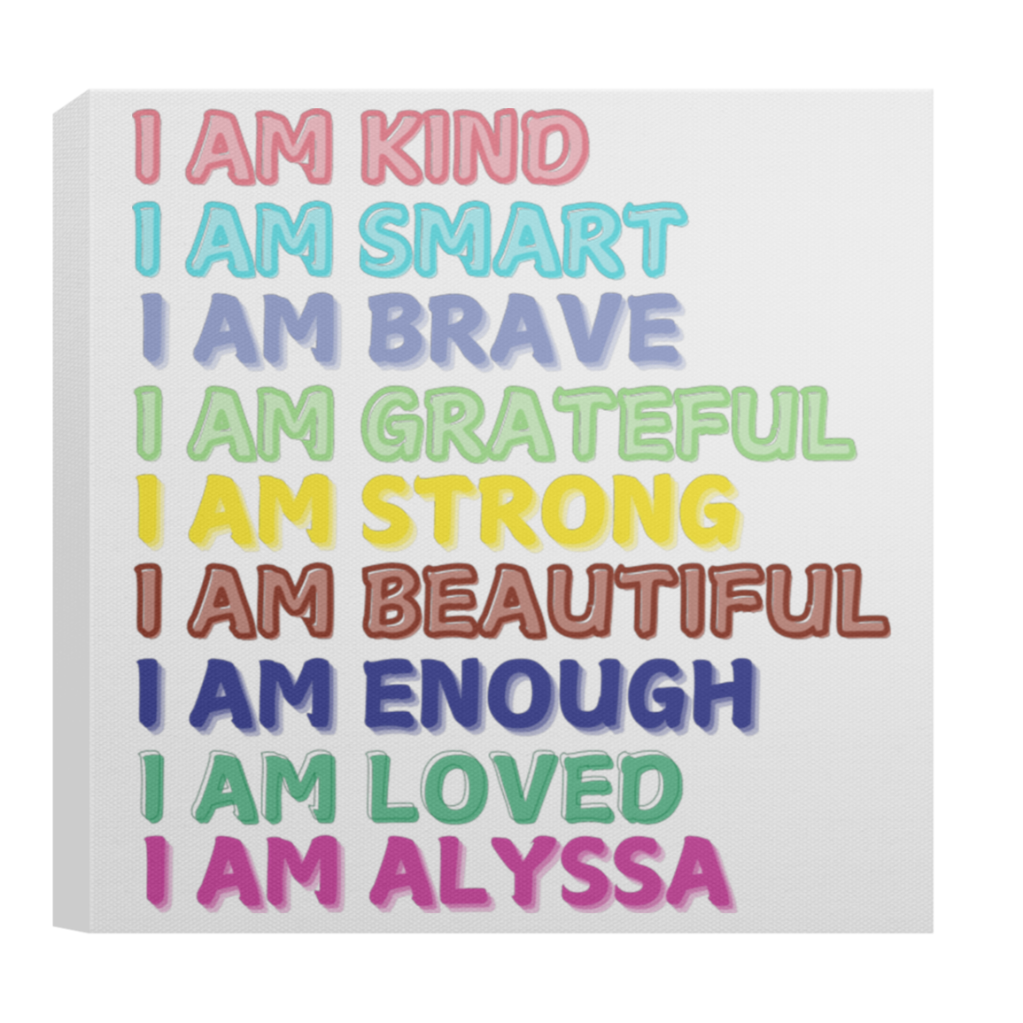 I AM KIND Affirmation Canvas