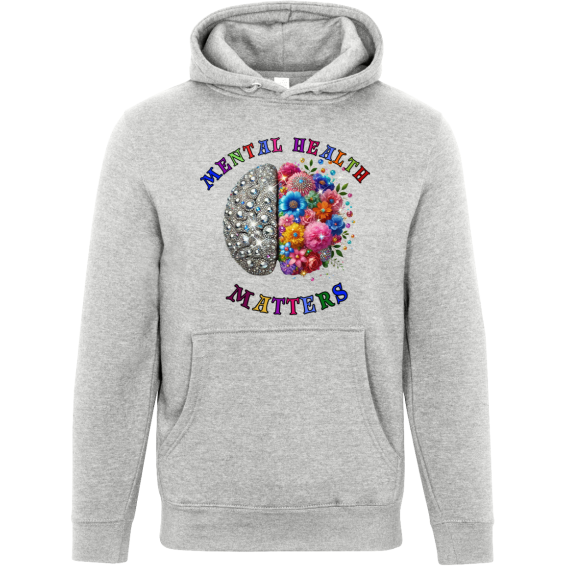 Mental Health Matters Bling Flowers Unisex Premium Hoodie