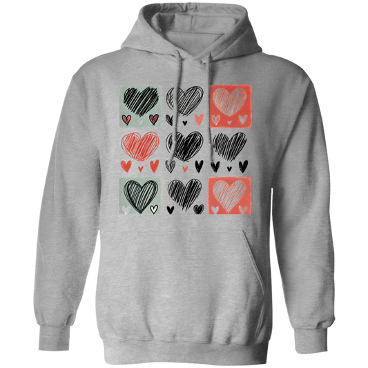 Box Hearts Pullover Hoodie