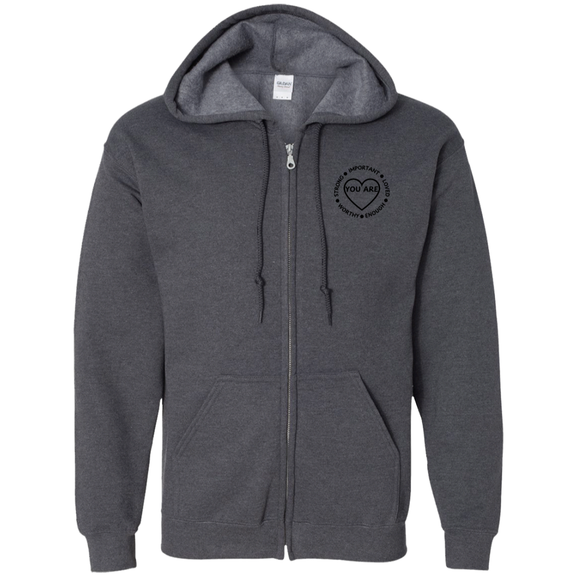 Trust Your Inner Strength Zip Up Hooded Sweatshirt