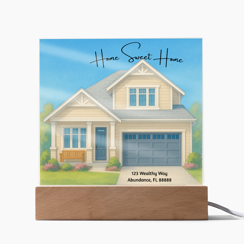 Home Sweet Home Printed Square Acrylic Plaque Great Gift Idea For New Homeowners, House Warming Gifts, Realtor Gifts & More