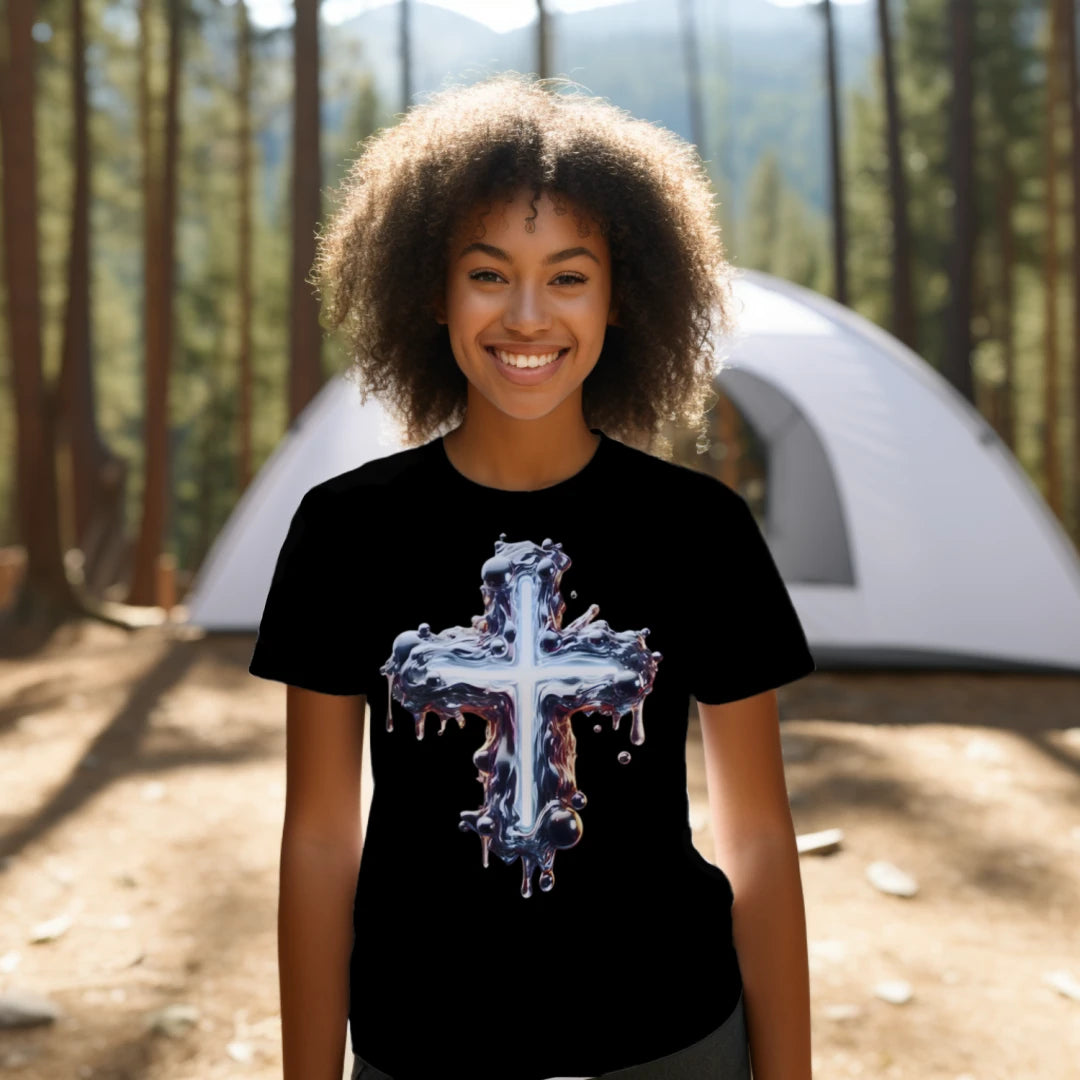 Drip Cross 1 Premium Unisex Graphic Tee – Urban Faith Streetwear Shirt
